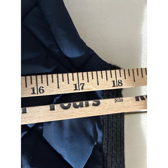 Andrew Marc Vest Womens Quilted Blue Vest Black Side Panels & Zip Pockets size S - Picture 8 of 10